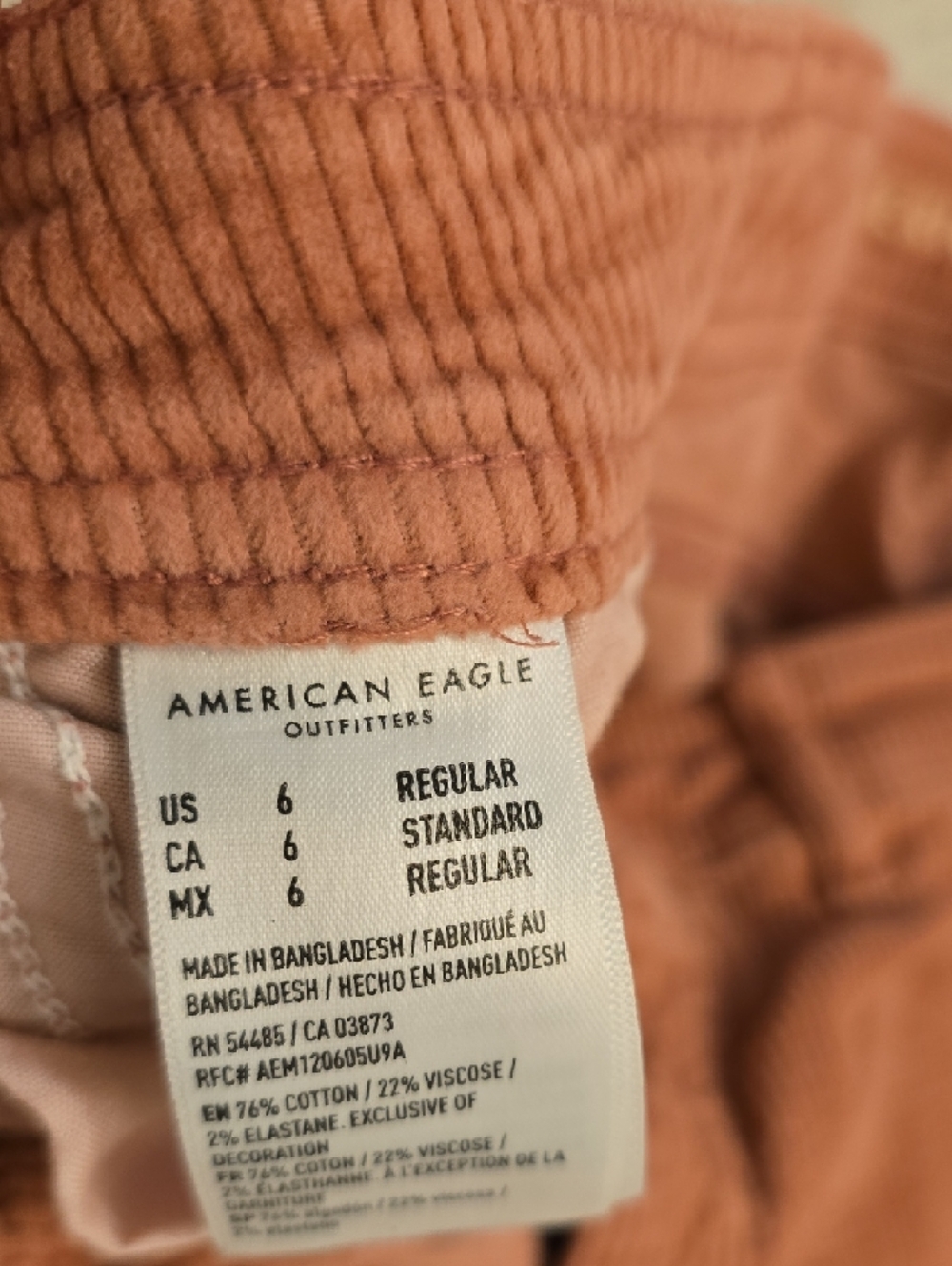 American Eagle Pink Corduroy Cargo Pants - Picture 4 of 4